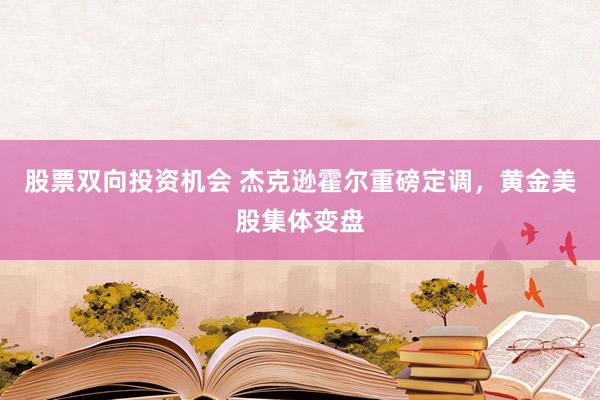 股票双向投资机会 杰克逊霍尔重磅定调，黄金美股集体变盘