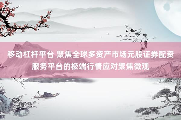 移动杠杆平台 聚焦全球多资产市场元股证券配资服务平台的极端行情应对聚焦微观